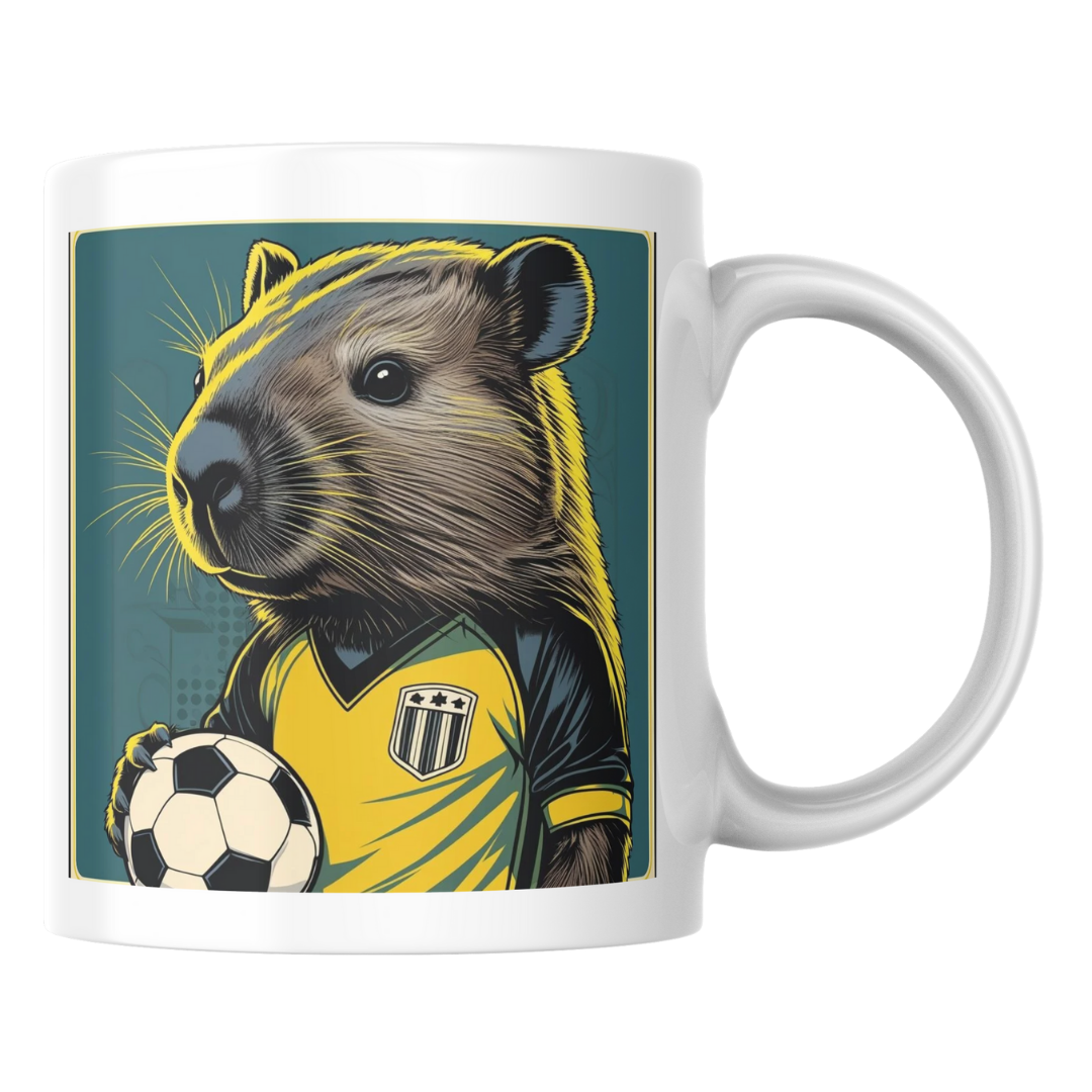 🖤💛 Taza Capibara Futbolista – Edición Peñarol 2