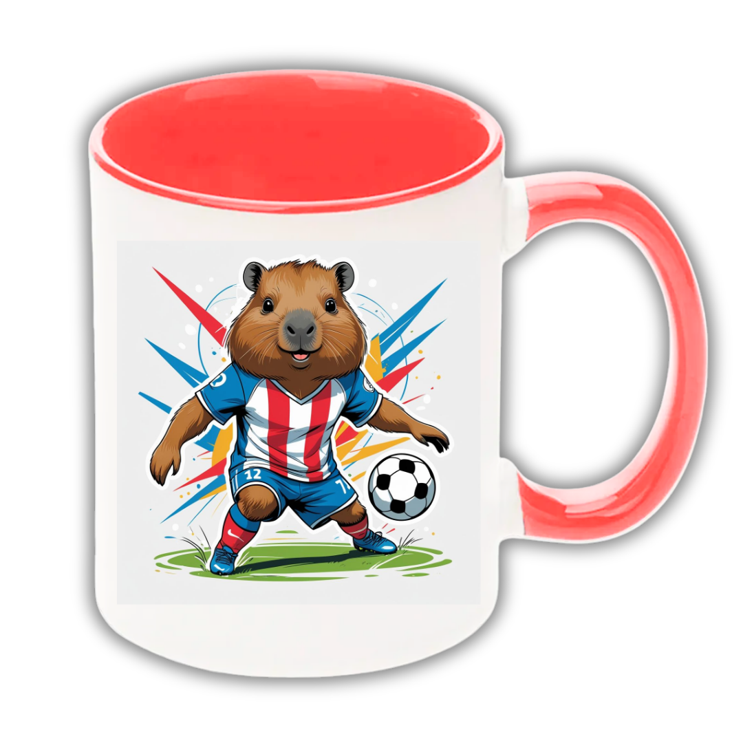 🤍❤️💙 Taza Capibara Futbolista 3 – Edición Nacional