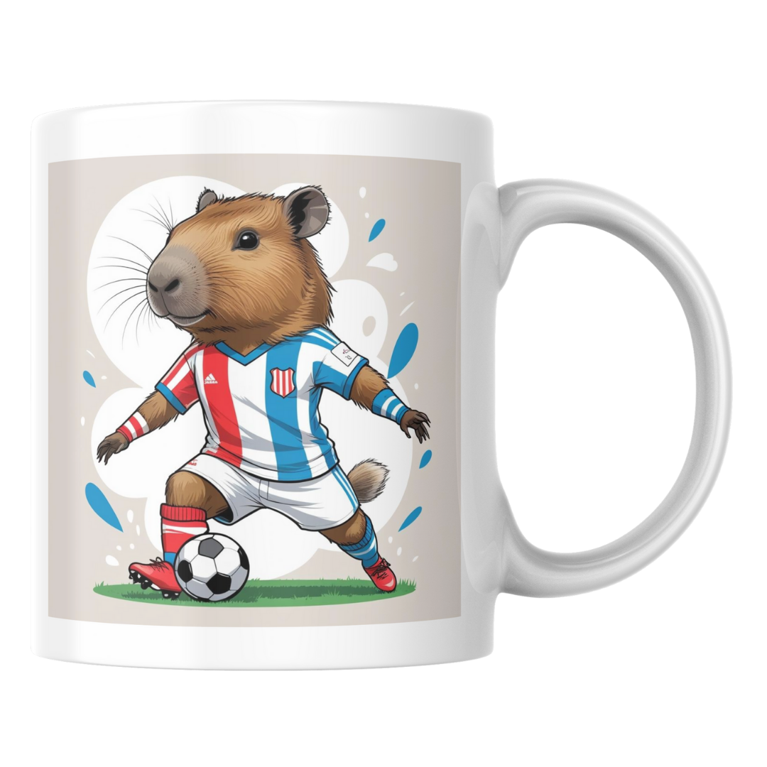 🤍❤️💙 Taza Capibara Futbolista 2 – Edición Nacional