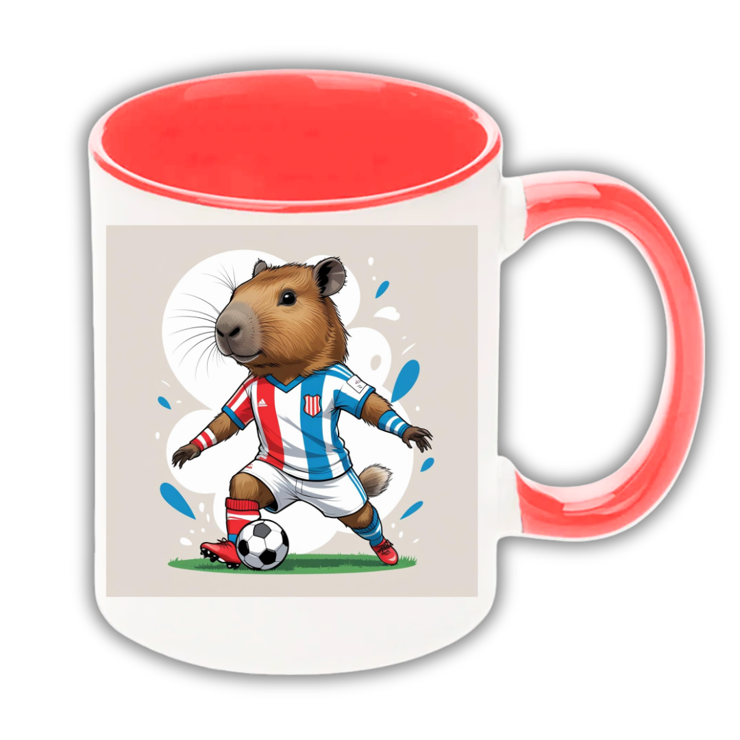 🤍❤️💙 Taza Capibara Futbolista 2 – Edición Nacional