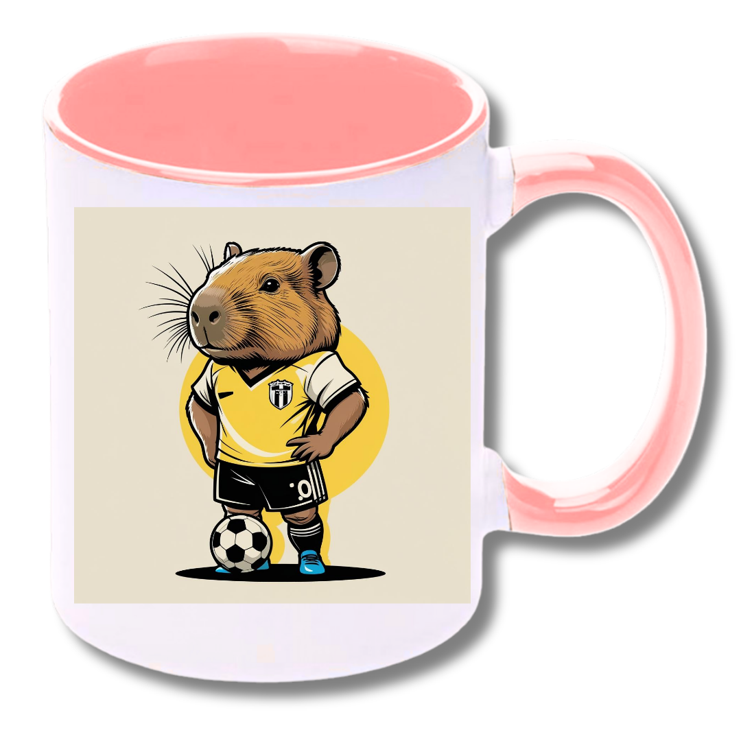 🖤💛 Taza Capibara Futbolista – Edición Peñarol