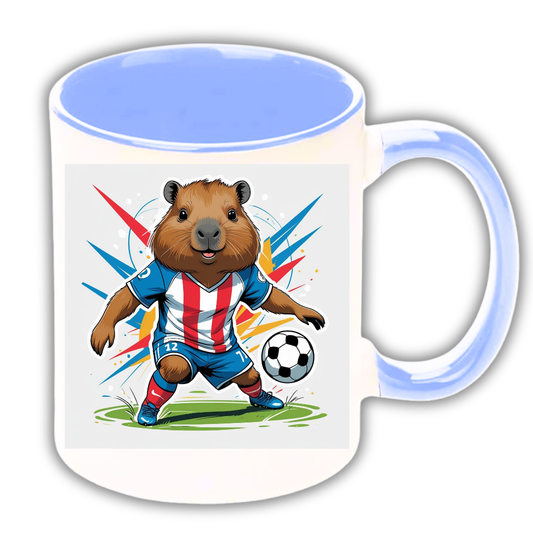 🤍❤️💙 Taza Capibara Futbolista 3 – Edición Nacional