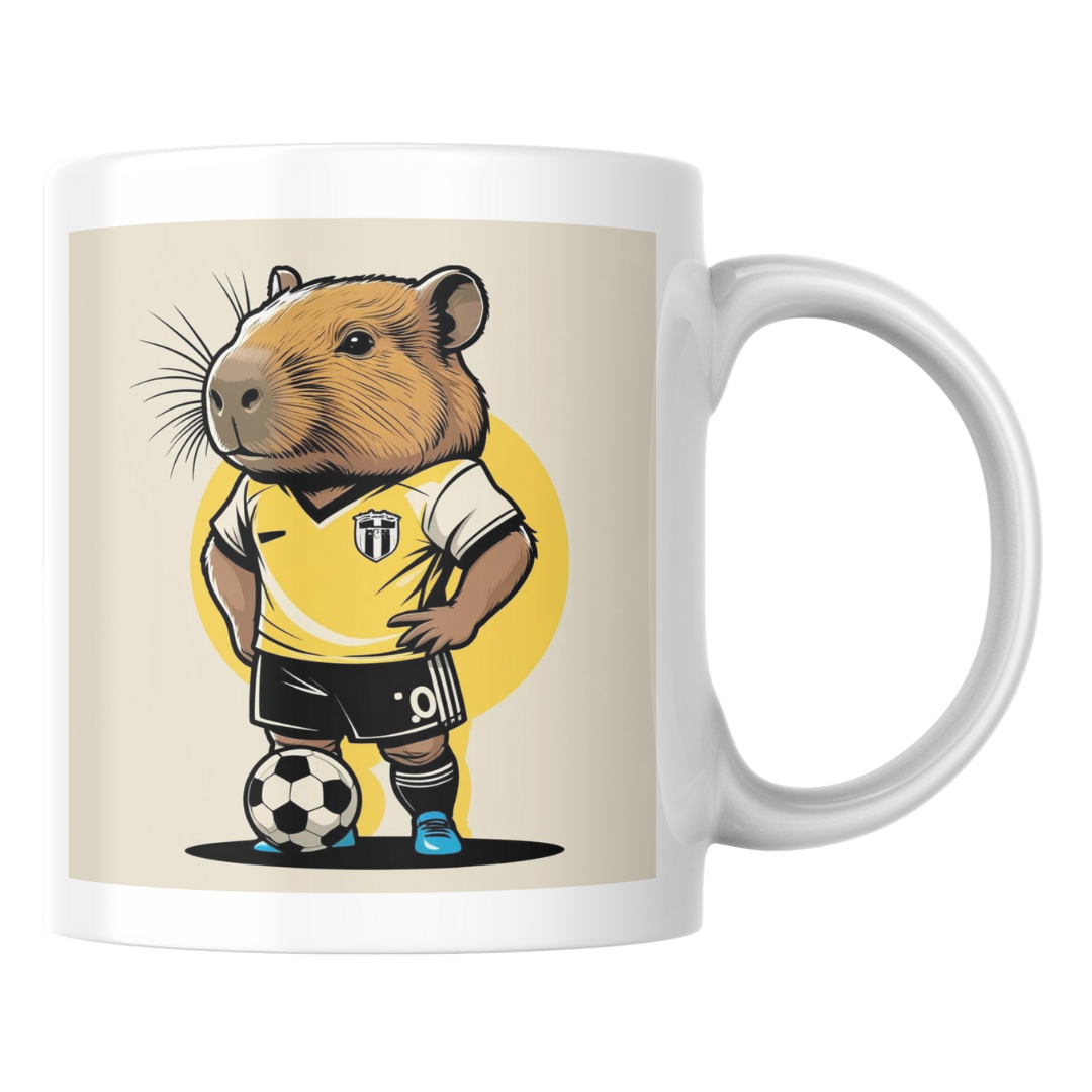 🖤💛 Taza Capibara Futbolista – Edición Peñarol