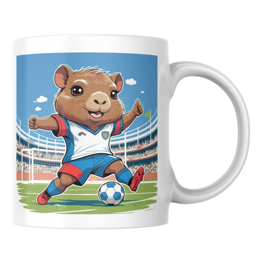 🤍❤️💙 Taza Capibara Futbolista – Edición Nacional